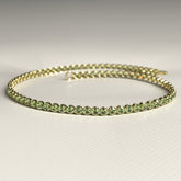 Peridot Tennis Bracelet in 14K/18K White Gold / August Birthstone Bracelet - Evara Jewelry LLC