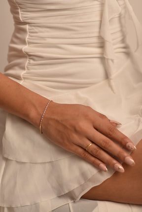 Pink Sapphire & Diamond Alternate Tennis Bracelet in 14K/18K White Gold - Evara Jewelry LLC