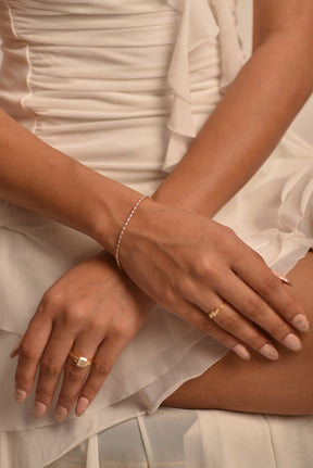 Pink Sapphire & Diamond Alternate Tennis Bracelet in 14K/18K White Gold - Evara Jewelry LLC