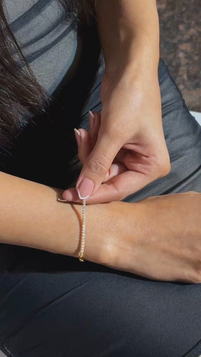 1.38 Carats Diamond & Paperclip 50-50 Tennis Bracelet - Lab Grown Diamond