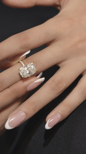 5 Carat Elongated Cushion Cut Diamond Wedding Ring