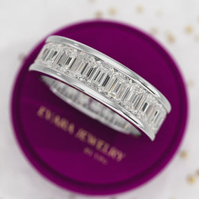 Luxury 4 Carat Emerald Cut Lab Grown Diamond Minimalist Wedding Band