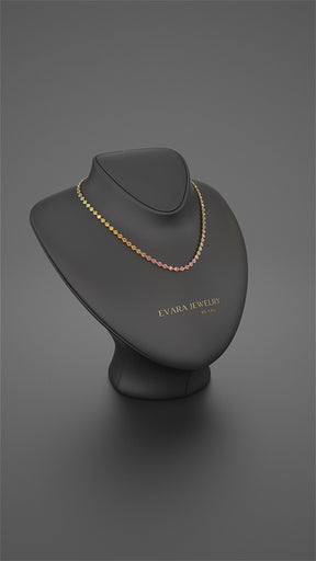 9.20 Carats Natural Rainbow Sapphire Necklace in 14K Gold