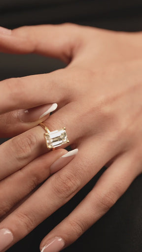 7 Carat Emerald Cut Diamond Solitaire Engagement Ring