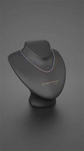 Ombre Necklace with Natural Pink Sapphire, Blue Sapphire & Amethyst in 14K/18K White Gold