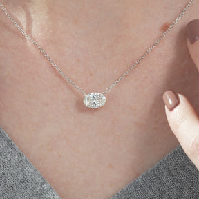 2 Carat Oval Cut Diamond Pendant Necklace for Women