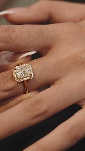 2.50 Carat Radiant Cut Diamond Halo Engagement Ring