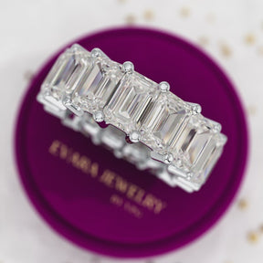 12 Carat Emerald Cut Lab Grown Diamond Eternity Band