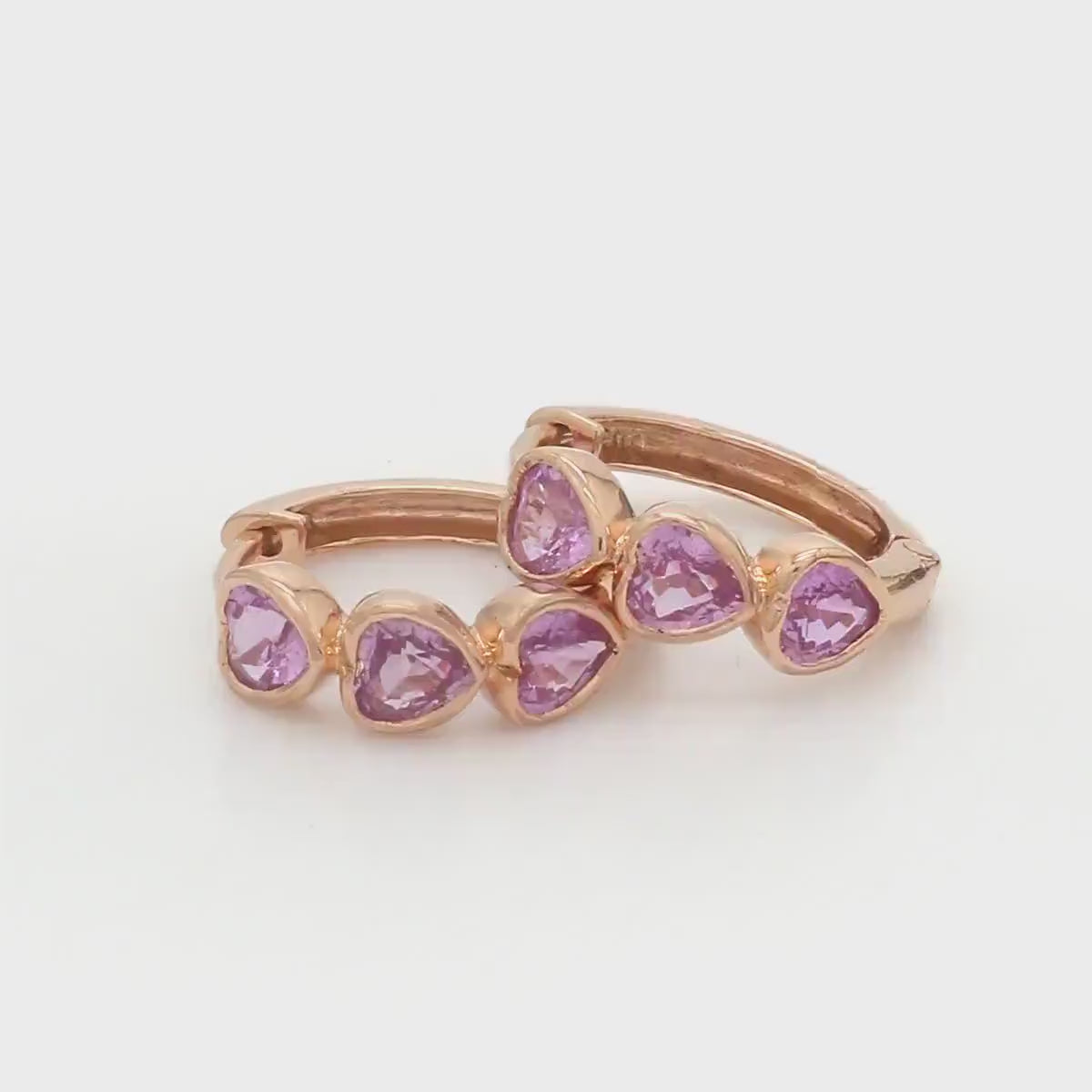 1.50 Carat Heart Cut Natural Sapphire Hoop Earrings: 14K Yellow Gold, Present for Her