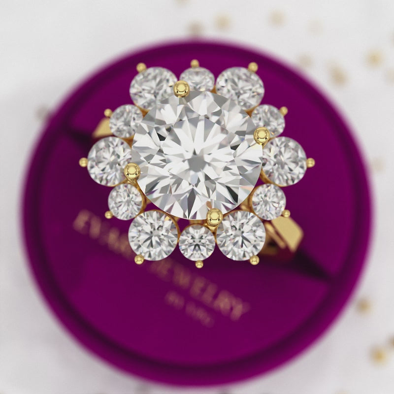 4 Carat Lab Grown Diamond Cluster Ring