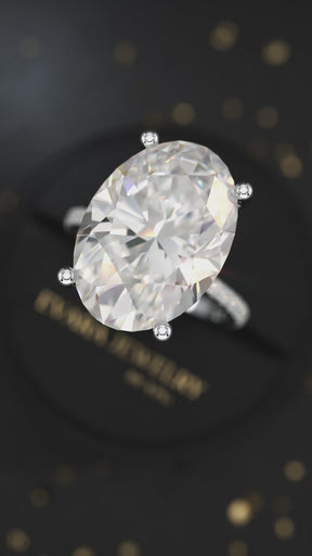 10 Carat Oval Cut Lab Grown Diamond Engagement Ring