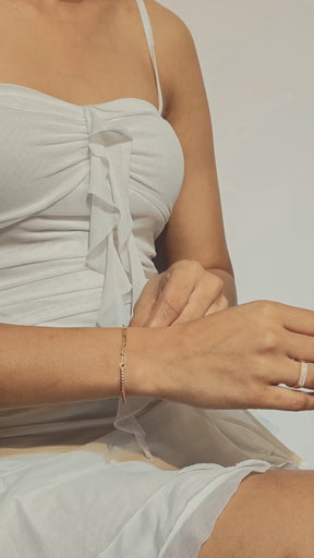 1.34 Carat Natural Pink Sapphire & Paperclip 50-50 Tennis Bracelet