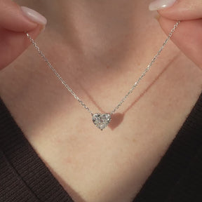 2 Carat Heart Diamond Prong Set Pendant Necklace for Women
