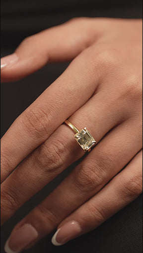 3.00 Carat Emerald Cut East West Diamond Proposal Ring