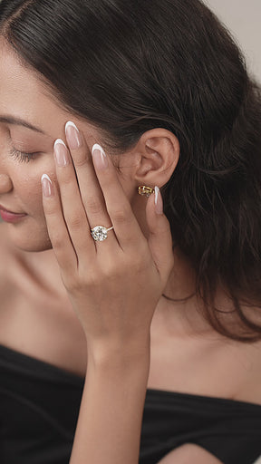 5 Carat Round Cut Diamond Thin French Pave Engagement Ring
