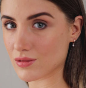 Minimal Diamond Drop Huggies Hoop Earrings