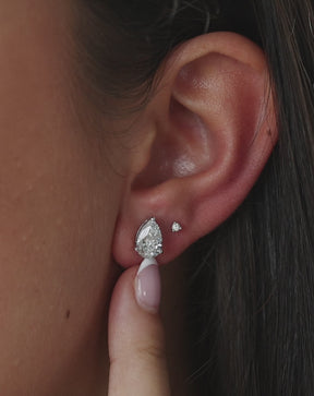 Pear Cut Lab Grown Diamond Stud Earrings: Solitaire Studs, Statement Earrings