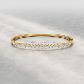 2.00 Carats Lab Grown Diamond Graduation Cuff Bangle Bracelet