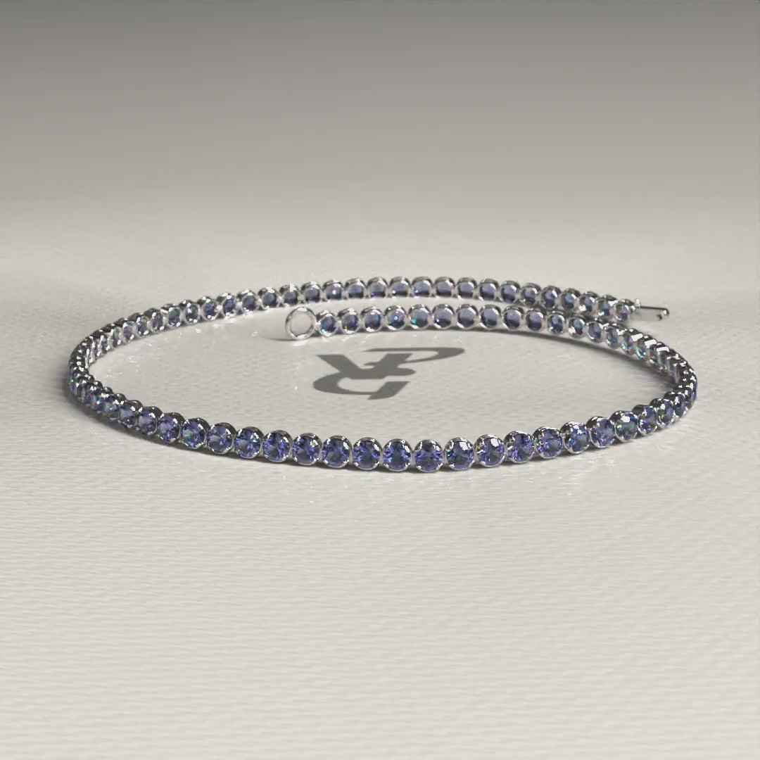 Tanzanite Tennis Bracelet in 14K Gold / December Birthstone Bracelet