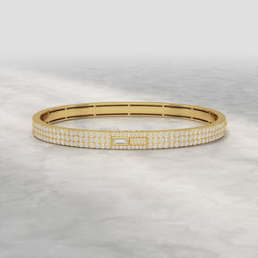 3.12 Carat Diamond Cuff Bracelet in 10K, 14K, 18K Solid Gold