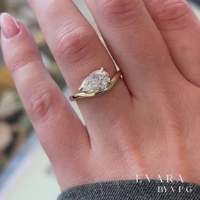 1.50 Carat Pear Cut East West Engagement Ring