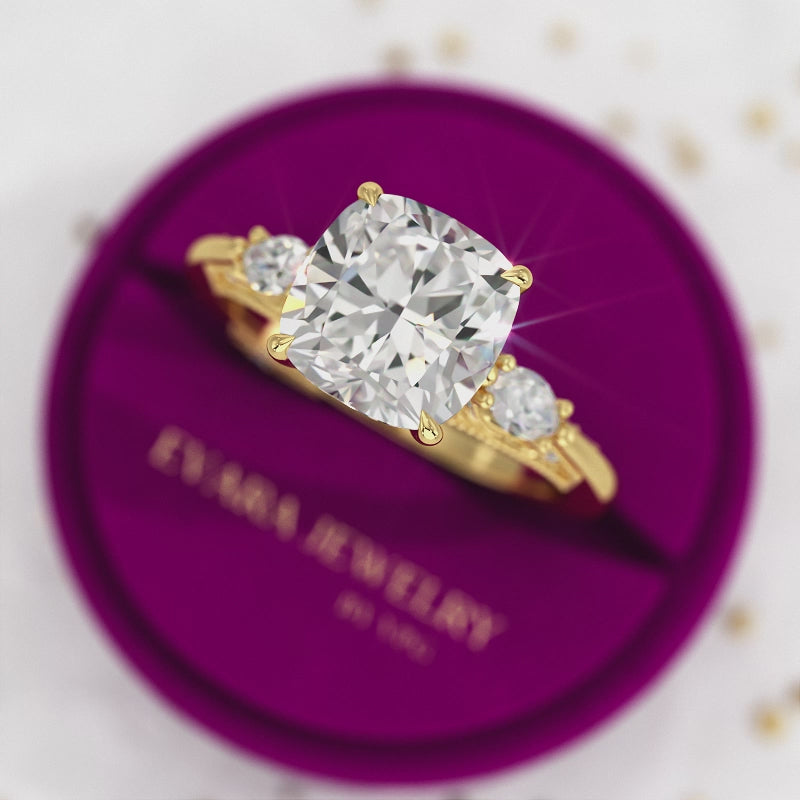 2.50 Carat Cushion Cut Diamond Vintage Art Deco Engagement Ring