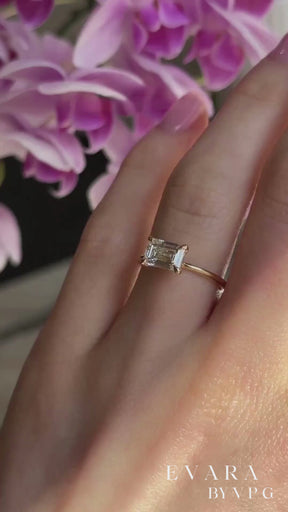 1.50 Carat East West Emerald Cut Wedding Ring