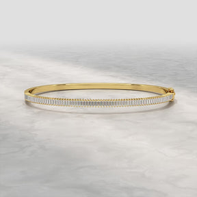 1.35 Carats Diamond Baguette Bangle Bracelet