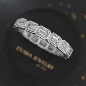 2.25 Carat Emerald Cut Bezel Set Lab Grown Diamond Eternity Band