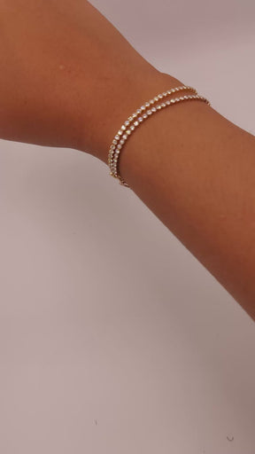 1.38 Carats Diamond & Paperclip 50-50 Tennis Bracelet - Lab Grown Diamond