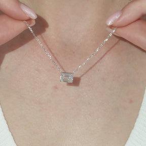 2.50 Carat Emerald Cut Diamond Pendant Necklace