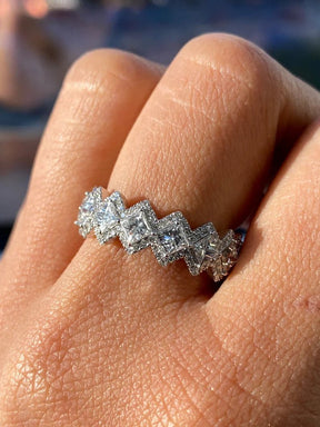 Princess Cut Luxury Diamond Wedding Band - Evara Jewelry LLC
