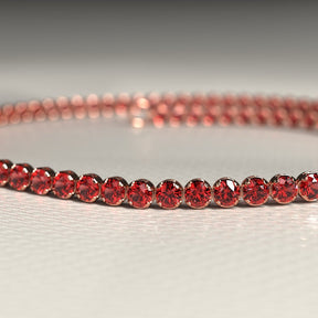Red Garnet Tennis Bracelet in 14K/18K Solid Gold - Evara Jewelry LLC