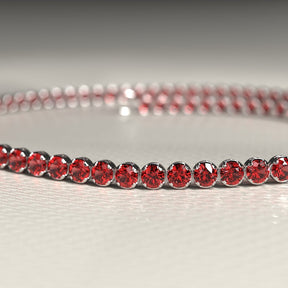 Red Garnet Tennis Bracelet in 14K/18K Solid Gold - Evara Jewelry LLC