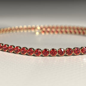 Red Garnet Tennis Bracelet in 14K/18K Solid Gold - Evara Jewelry LLC