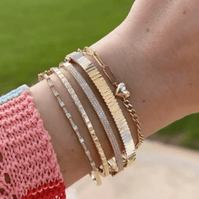 Ribbed Pattern Cuff Bangle in Solid Gold - Evara Jewelry LLC