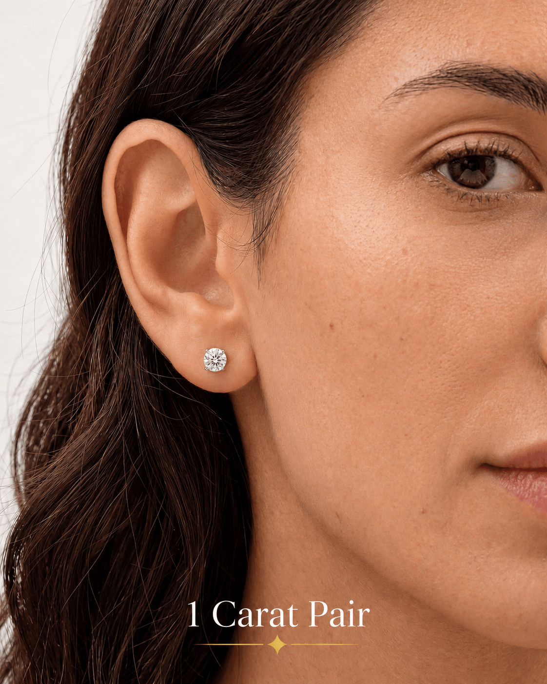 Round Cut Lab Grown Diamond Stud Earrings: 4 Prong Set, Push Back - Evara Jewelry LLC