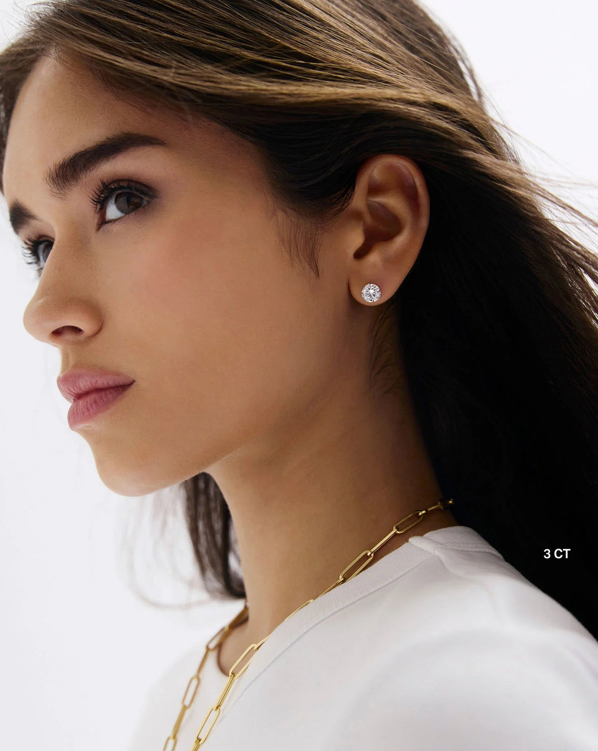 Round Cut Lab Grown Diamond Stud Earrings: Martini Setting, 3 Prong Push Back - Evara Jewelry LLC