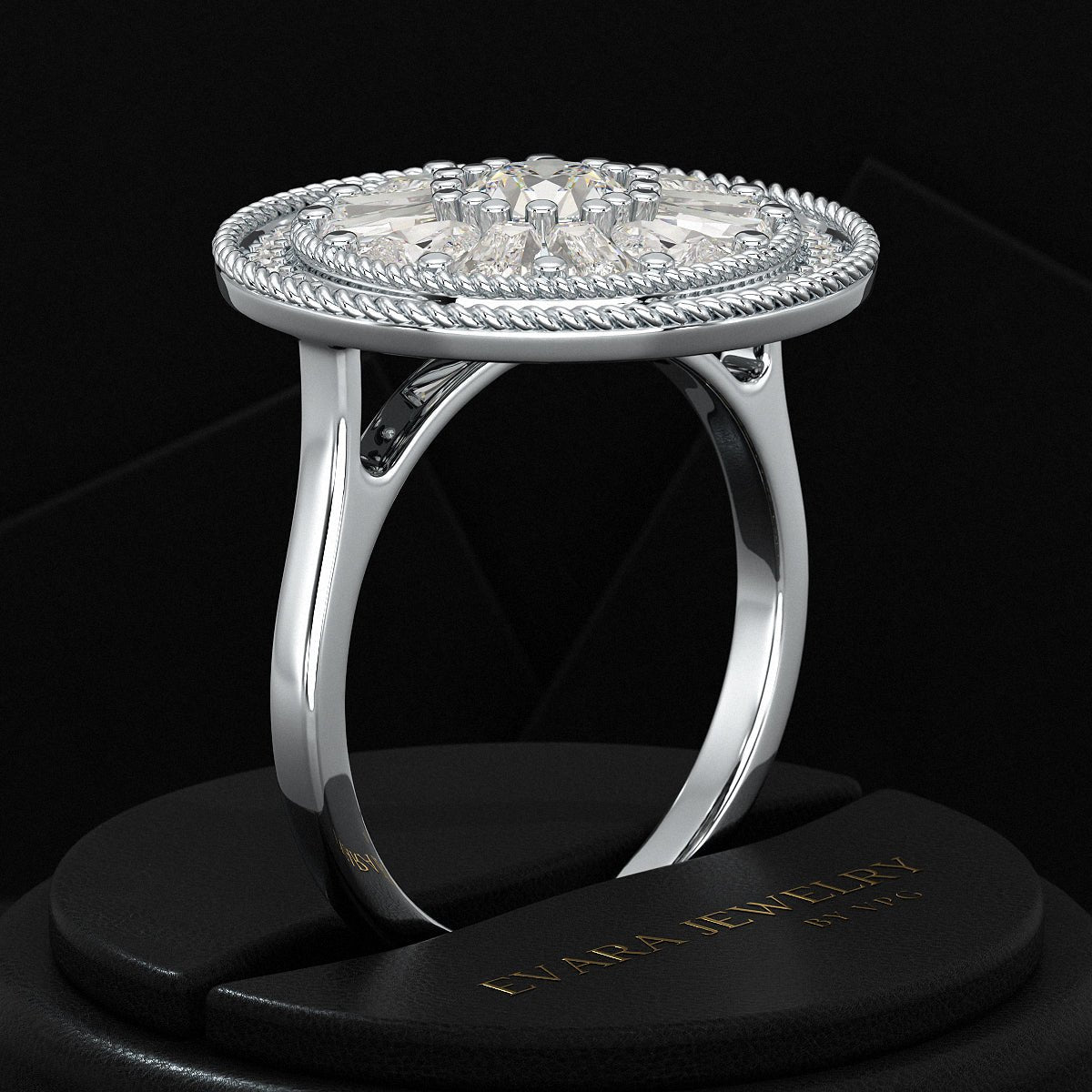 Round Diamond Mosaic Anniversary Ring - Evara Jewelry LLC