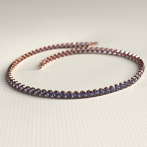 Tanzanite Tennis Bracelet in 14K/18K Gold / December Birthstone Bracelet - Evara Jewelry LLC