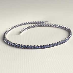Tanzanite Tennis Bracelet in 14K/18K Gold / December Birthstone Bracelet - Evara Jewelry LLC