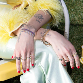 Tanzanite Tennis Bracelet in 14K/18K Gold / December Birthstone Bracelet - Evara Jewelry LLC