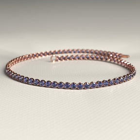Tanzanite Tennis Bracelet in 14K/18K Gold / December Birthstone Bracelet - Evara Jewelry LLC