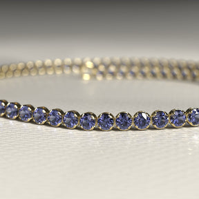 Tanzanite Tennis Bracelet in 14K/18K Gold / December Birthstone Bracelet - Evara Jewelry LLC