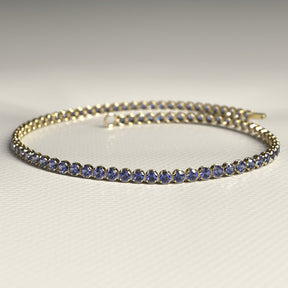 Tanzanite Tennis Bracelet in 14K/18K Gold / December Birthstone Bracelet - Evara Jewelry LLC