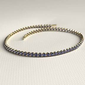 Tanzanite Tennis Bracelet in 14K/18K Gold / December Birthstone Bracelet - Evara Jewelry LLC