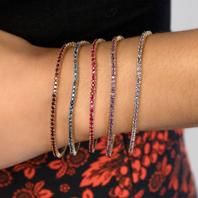 Tanzanite Tennis Bracelet in 14K/18K Gold / December Birthstone Bracelet - Evara Jewelry LLC