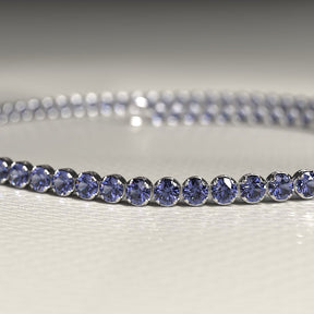 Tanzanite Tennis Bracelet in 14K/18K Gold / December Birthstone Bracelet - Evara Jewelry LLC