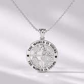 The World Is Yours Diamond Globe Pendant Necklace - Evara Jewelry LLC