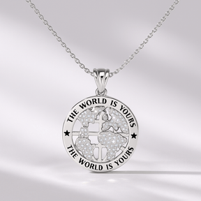 The World Is Yours Diamond Globe Pendant Necklace - Evara Jewelry LLC